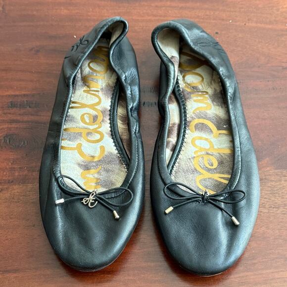 Sam Edelman Felicia Classic women’s Ballet Flats Saddle Leather Black Size 7.5 - Picture 1 of 6